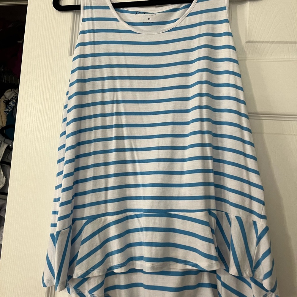 Draper James Striped Sailor peplum Tank